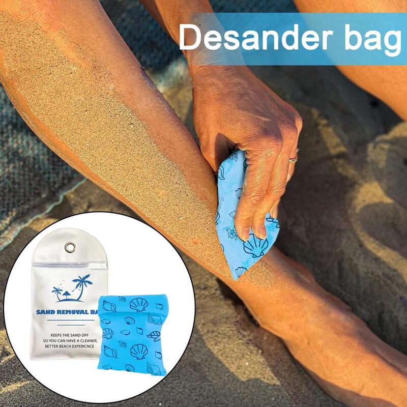 Removedor de arena de playa reutilizable, bolsa de eliminación de arena de playa, Juego de cepillos para acampar fácilmente, herramienta efectiva esencial para arena de zapatos, engranaje