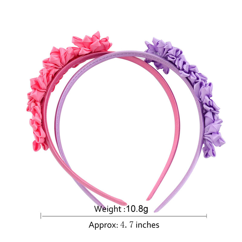 1PC Cute Hairband Kids Princess Headwear Boutique Triple Satin Flowers with Zircon Hair Accessories Head Hoop for Girls Headband
