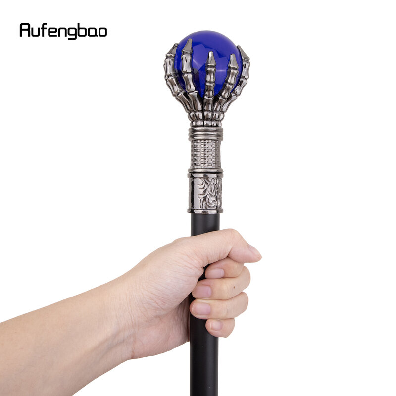 Blue Glass Ball Single Joint Fashion Walking Stick Decorative Vampire Cospaly Party Walking Cane Halloween Crosier 93cm