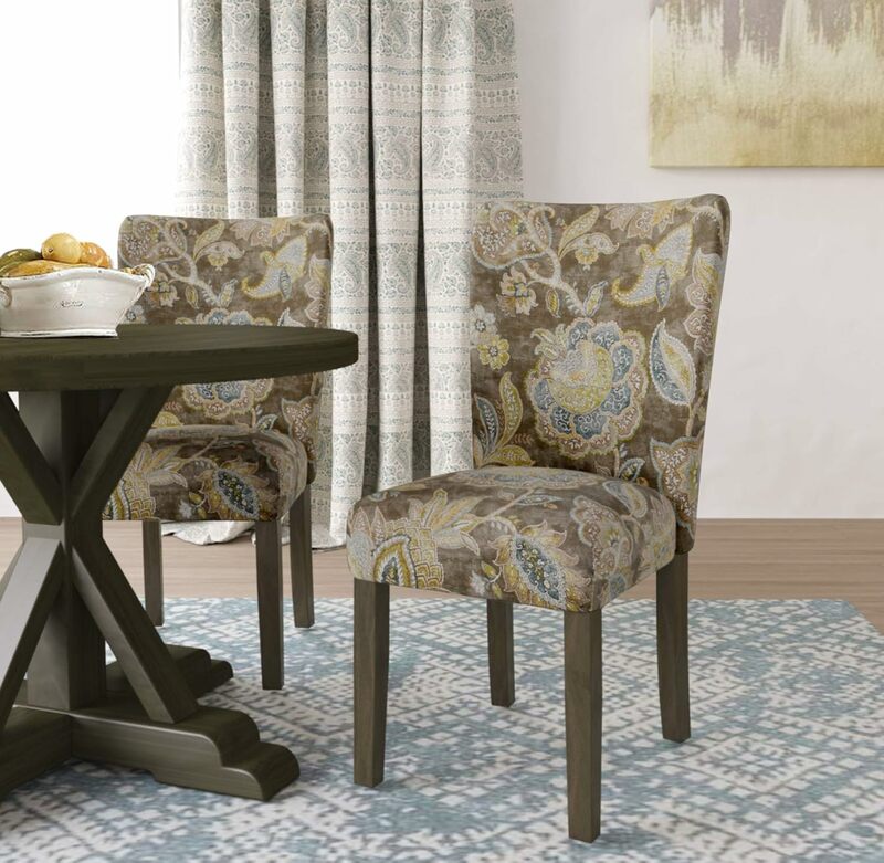 เก้าอี้รับประทานอาหารหุ้มด้วยสำเนียงคลาสสิกชุดที่2ดอกไม้สีเทาหลายสี
