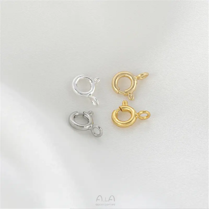 Closed Spring Buckle High Quality 14K Gold Package Q-Buckle DIY Bracelet Necklace Connection Closing Buckle Jewelry Accessories