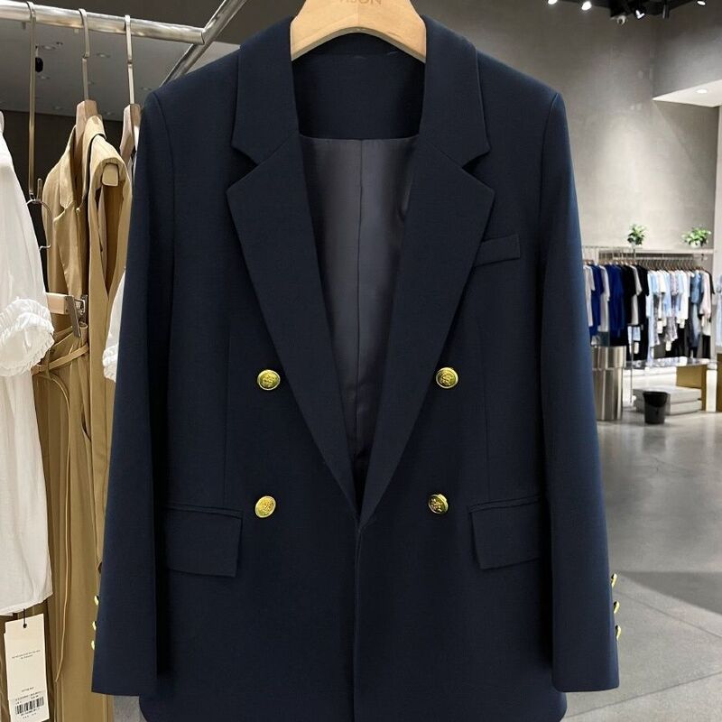 Luxus High-End Blazer Frauen Frühling Herbst Jacke Büro Damen Anzug Langarm Mantel Marine Frauen Kleidung neu