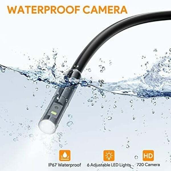 Wired Endoscope Borescope 1m with 6 LED Lights 7mm USB Snake 3 In 1 Inspection Camera IP67 Waterproof for OTG Android iPhone
