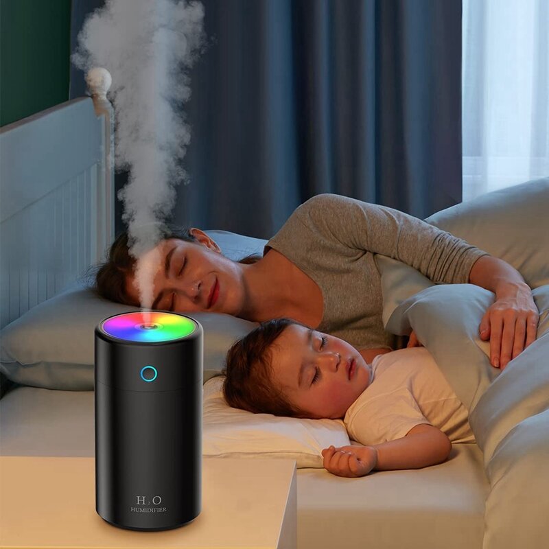 Nawilżacz Mini nawilżacz powietrza USB 400Ml z kolorową lampką nocną automatyczne wyłączanie zasilania do biura sypialni w domu