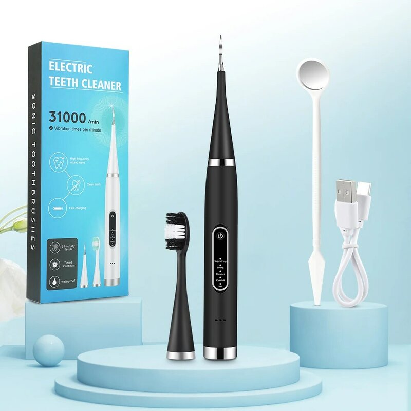 فرشاة أسنان كهربائية بالموجات فوق الصوتية لتنظيف الأسنان ، قشارة ، اهتزاز ، أدوات تبييض ، العناية بالفم