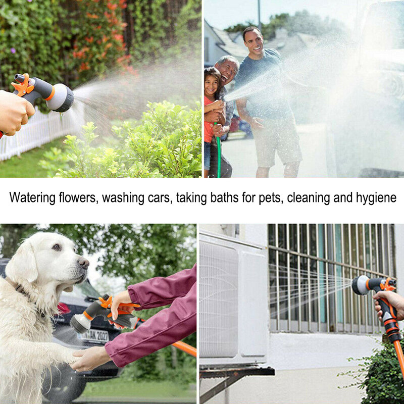 Watering Gun Garden 8 Modes High Pressure Sprayer Adjustable Irrigation Watering Nozzle for Plant Lawn Yard Watering Sprinkler