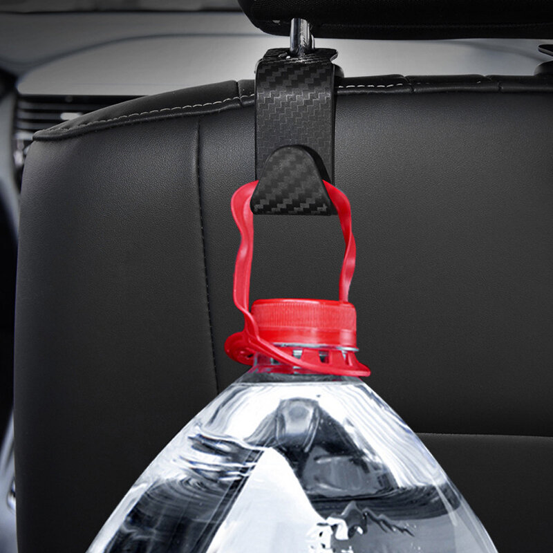 4Pcs Carbon Fibre Hook Car Seat Headrest Hook Auto Back Seat Organizer Hanger Handbag Clothes Bracket Car Interior Accessories