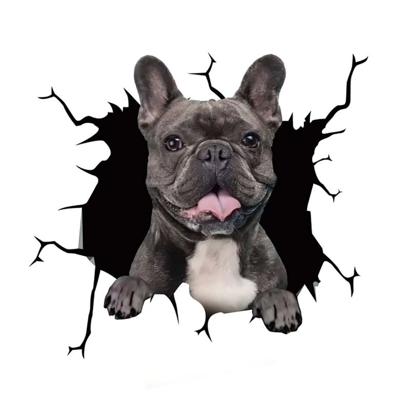 Jpct electrostatic 3D simulation French Bulldog decal for cars, windows, notebooks waterproof sticker length 15cm
