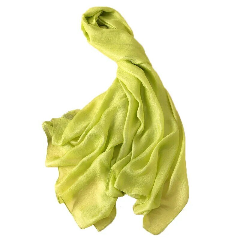 Bufanda de marca de lujo para mujer, chales lisos de lino y seda, Pashmina, Hijab, 2023x90Cm, 180