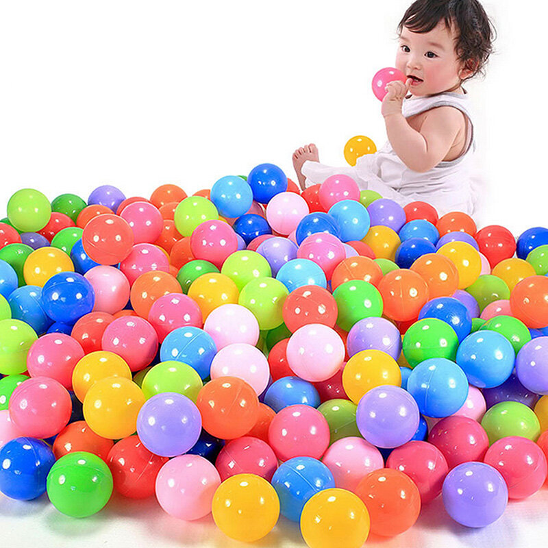 Q0KB – boule d'océan en plastique souple colorée, jouet natation amusant amusant pour bébé enfant, 7cm, 1 pièce
