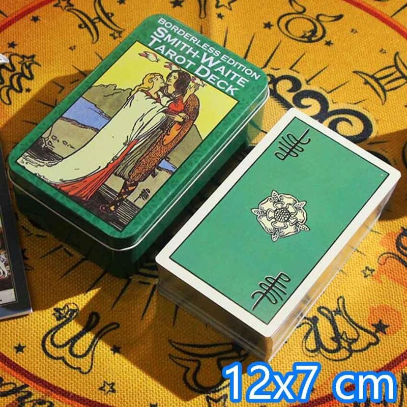 12x7cm żelazne pudełko bez obramowania Smith Waite gry karty do tarota
