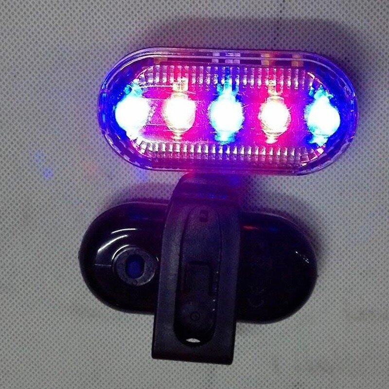Lampu sepeda LED multifungsi, lampu ekor polisi untuk lari malam, mendaki, bersepeda, peringatan keselamatan