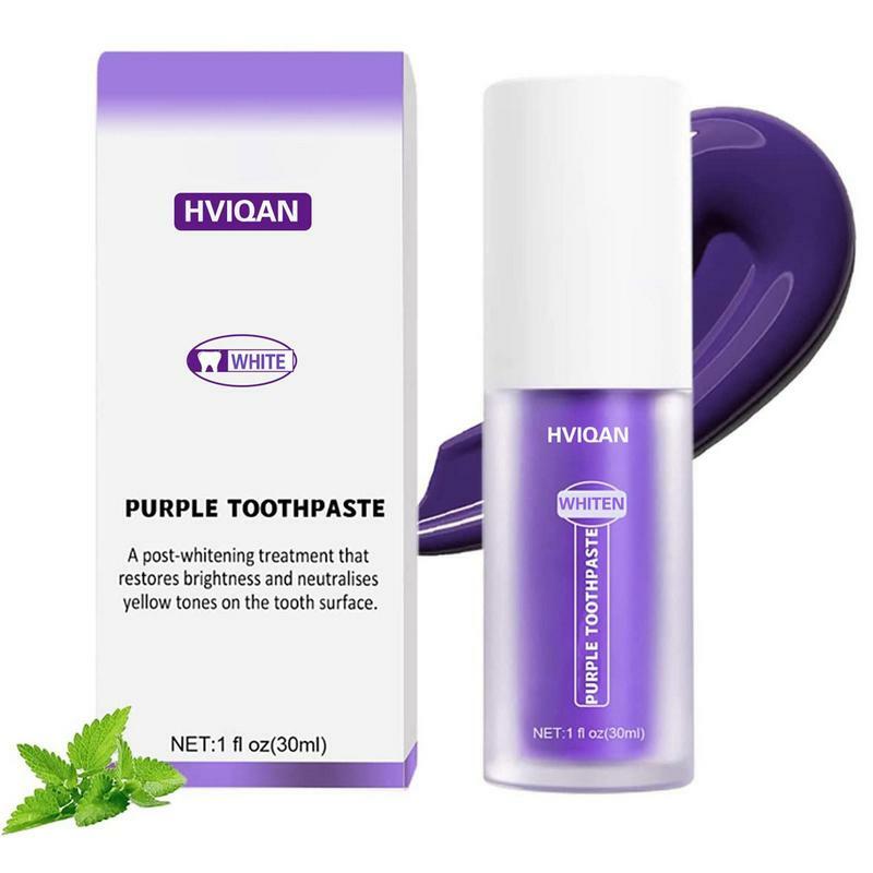 30ml Dental Remove Plaque Stains Care Toothpaste Tooth  Purple Color Corrector Teeth Whitening Toothpaste