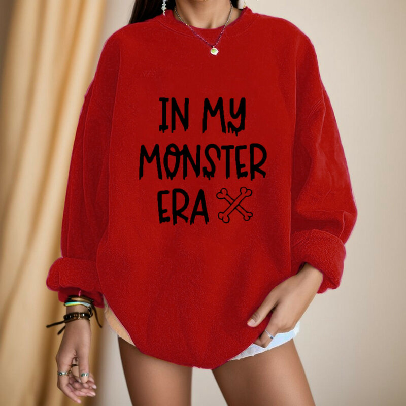 Sudadera Harajuku con estampado de My Monster Era para mujer, jersey de manga larga, ropa de calle cómoda, Vintage, otoño