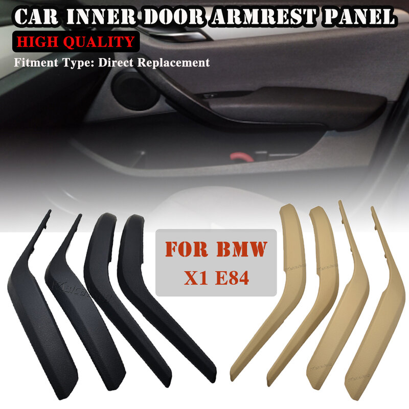 Set Interior mobil pegangan dalam pintu sandaran tangan Panel tarik Trim penutup untuk Bmw X1 E84 2010 2011 2012 2013 2014 2015 2016
