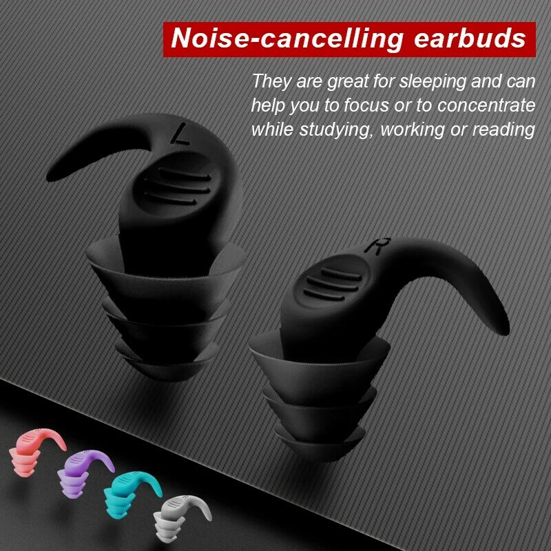 Bouchons d'oreille en silicone anti-bruit pour la natation, bouchons d'oreille de natation étanches pour dormir, chaussons de plongée, bouchons d'oreille acoustiques doux et confortables