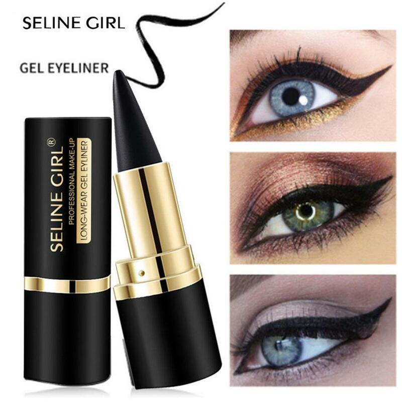 Matita per Eyeliner nera Stick per migliorare gli occhi impermeabile Gel spesso di bellezza solido duraturo Smoky Eye Cosmetic Smooth Liner Long S9P2
