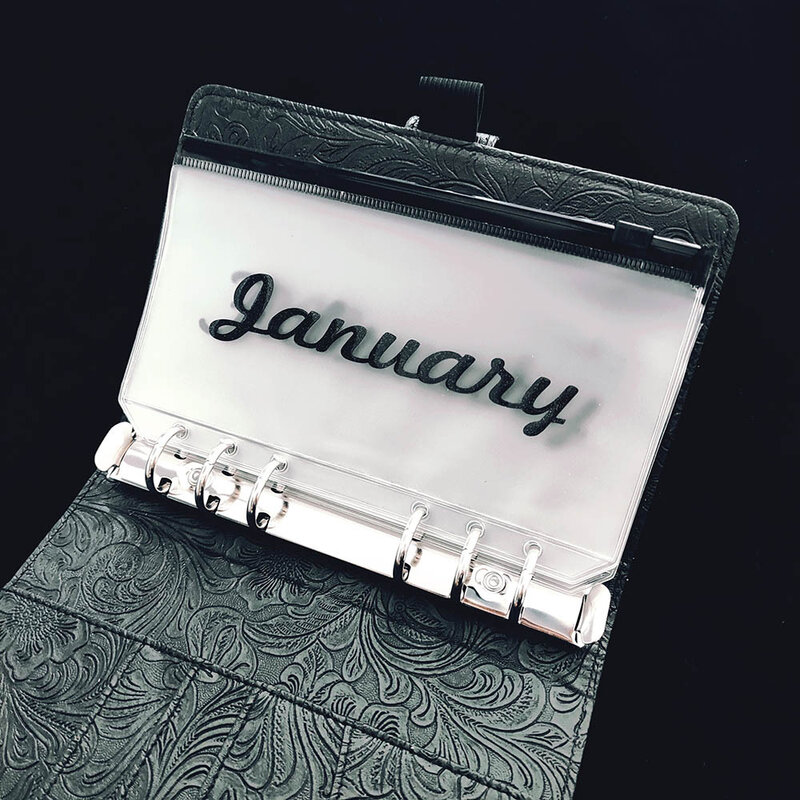 Сумка с изображением листа-органайзер из ПВХ, А6/А5, на месяцев, с карманами для хранения, с застежкой-молнией