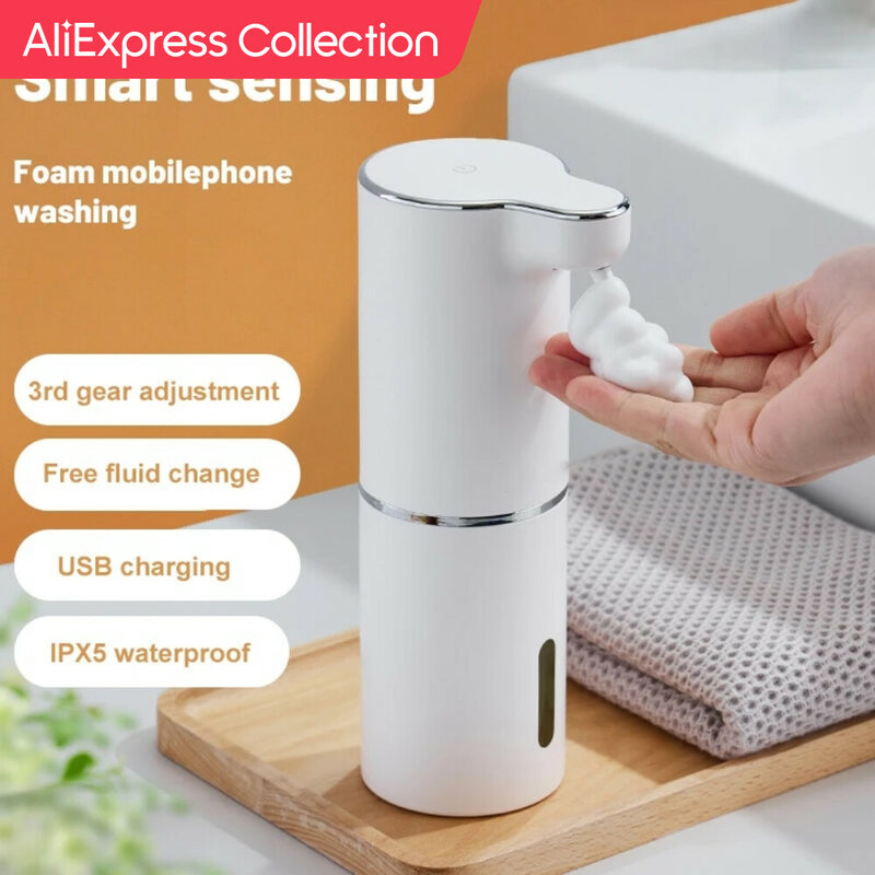 AliExpress-Kollektion 1pc weiß 300ml automatische Schaums eifen spender Smart Foam Maschine Infrarot Flüssig seifensp ender Pumpe Hände desinfektion mittel