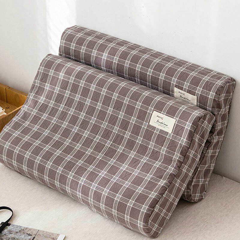 Latex Pillow Cases Strip Plaid Soft Memory Foam Pillowcases Neck Memory Cushion Cover 40*60cm/30*50cm Orthopedic Neck Healthcare