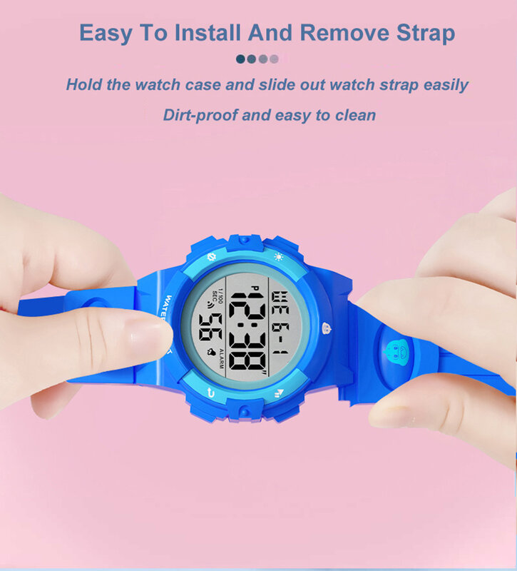 Sanda 1889 jam tangan anak, DIY dapat dilepas dan dilepas elektronik NFC Buka kunci tahan air multifungsi
