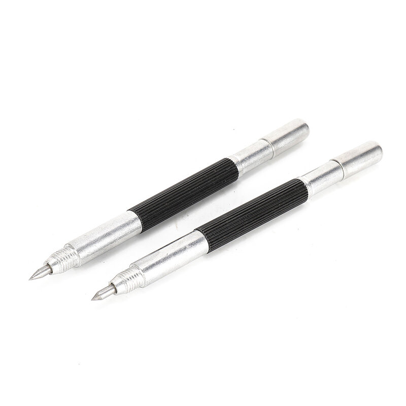 Kit alat pena tulis praktis baru tahan lama Set ujung karbida Tungsten 2 buah pena tanda huruf ujung ganda