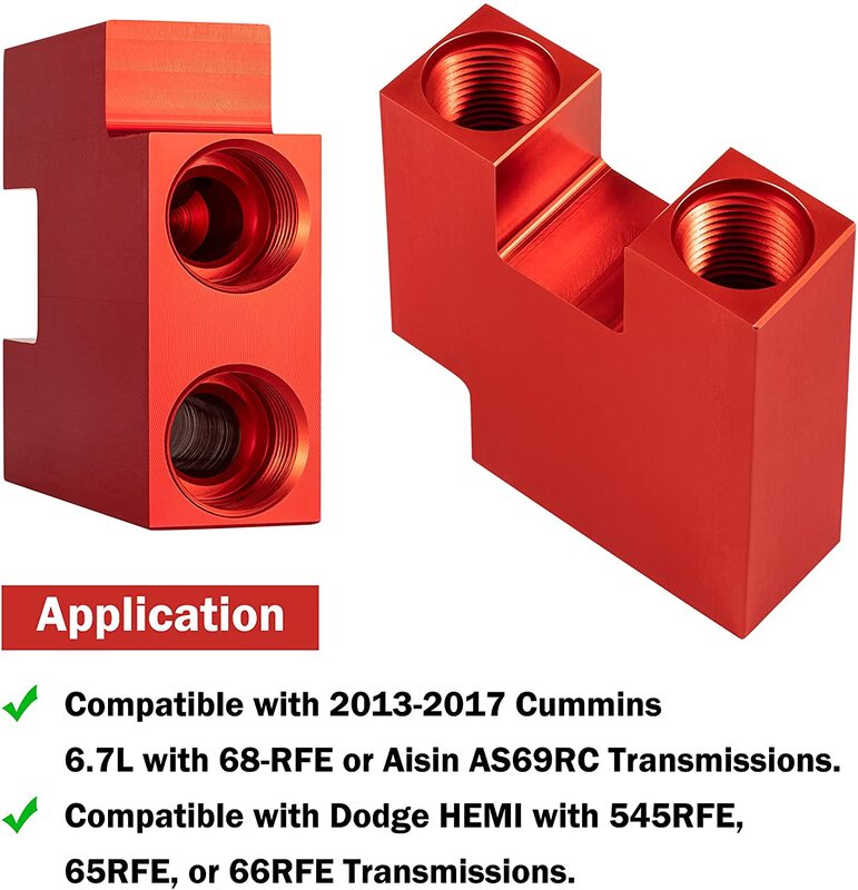 Bloque de derivación de refrigerador de transmisión Compatible con 13-17 6.7L Cummins 68RFE AS69RC