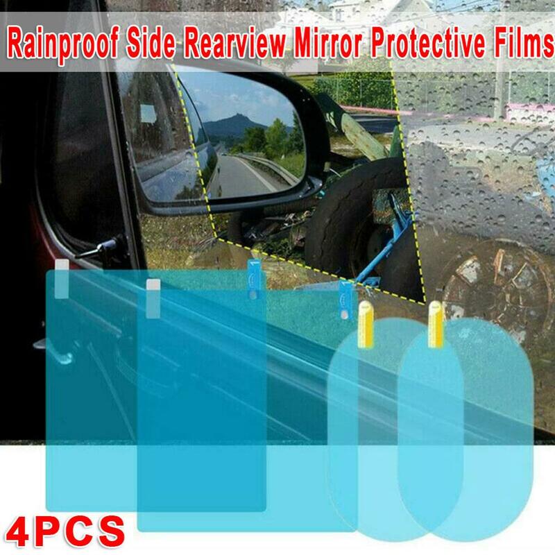 PET + Nano Bahan Pelapis 4 Buah Kaca Spion Mobil Kaca Samping Jendela Kaca Anti Kabut Film Pelindung Hujan Tahan Lama dan Praktis Baru Laris