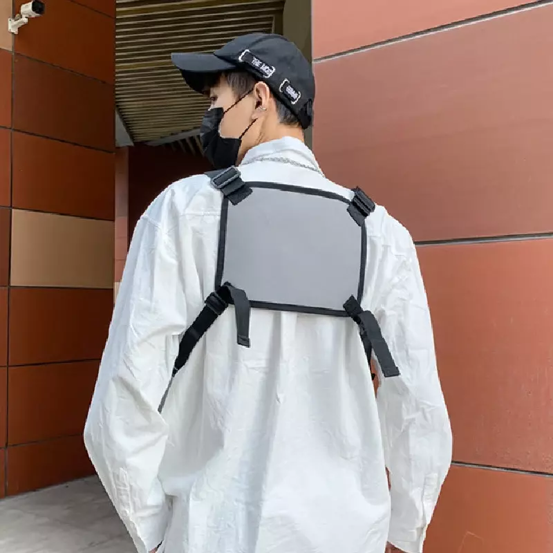 Mochila Oxford de nailon con múltiples bolsillos para hombre, bolso de aparejo para el pecho, estilo Hip Hop, novedad de 2024