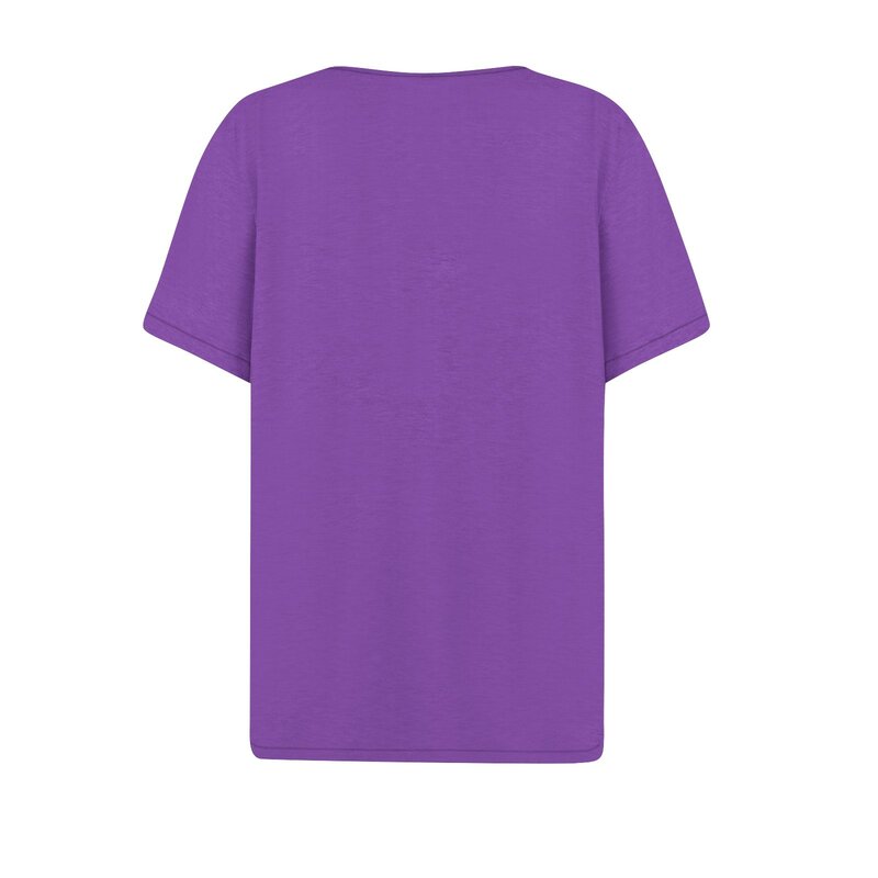 Camisa da cópia da flor t para mulheres, parte superior da luva curta com botão, luva curta, v pescoço, diário, semanal, forma