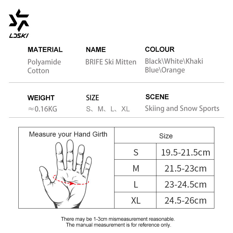 LDSKI ถุงมือเล่นสกีผู้หญิงผู้ชายหน้าจอสัมผัส Breathable กันน้ำฉนวนความร้อนฤดูหนาว Warm Mittens หิมะสโนว์บอร์ดอุปกรณ์เสริม Brife