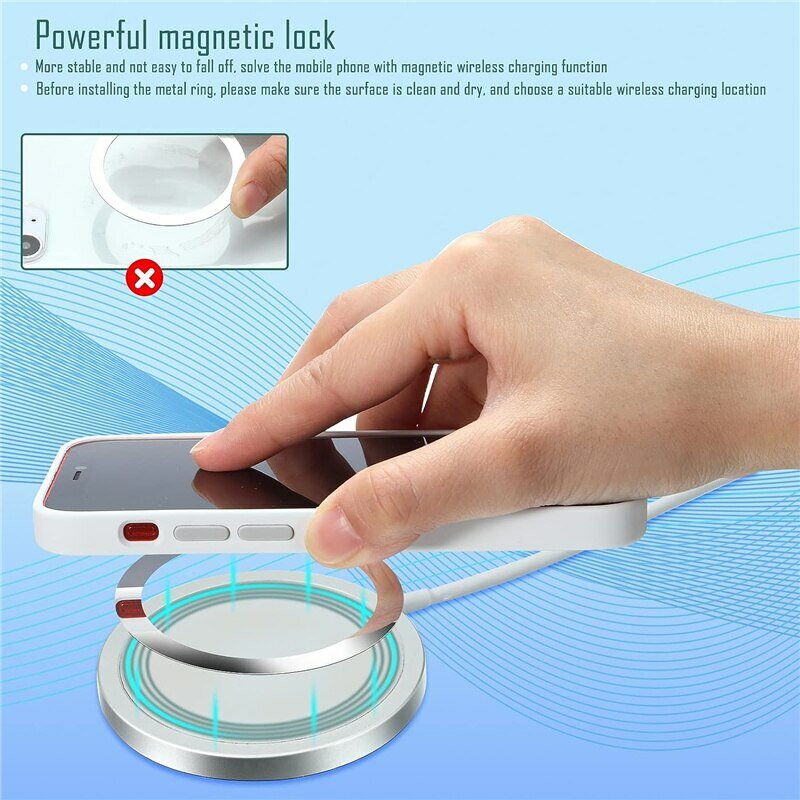 10 pz per Magsafe piastra magnetica anello universale adesivo in metallo supporto caricatore Wireless lamiera per magnete supporto per auto