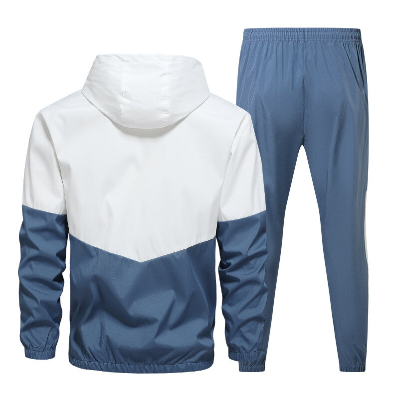 Fato de treino casual com capuz masculino, roupas esportivas, jaqueta e calça, 2 peças, traje esportivo Hip Hop Running, 3XL