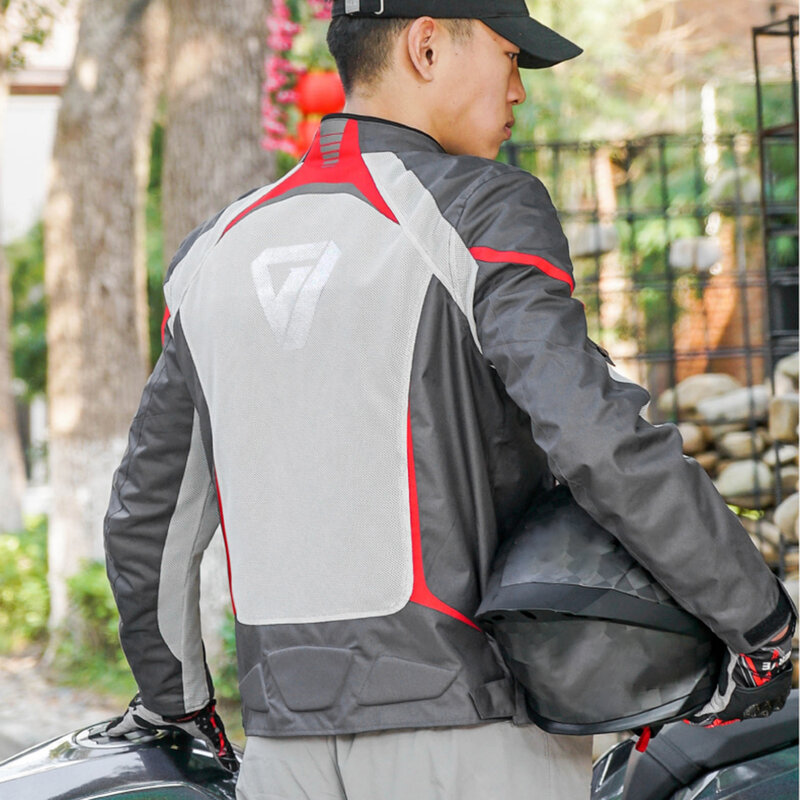 Летняя мотоциклетная сетчатая куртка, впитывающая пот, одежда В рыцарском стиле, нескользящая Мужская мотоциклетная куртка, верхняя одежда, защита от падения
