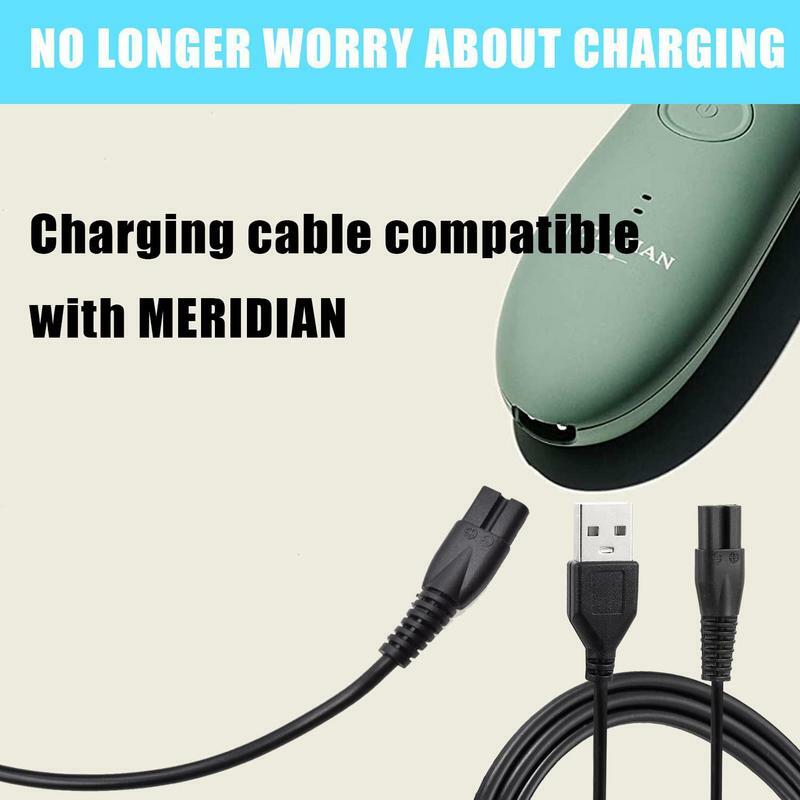 Kabel pengisi daya kompatibel dengan Meridian Grooming pencukur elektrik pemangkas kabel pengisian pengganti adaptor catu daya Kabel Daya