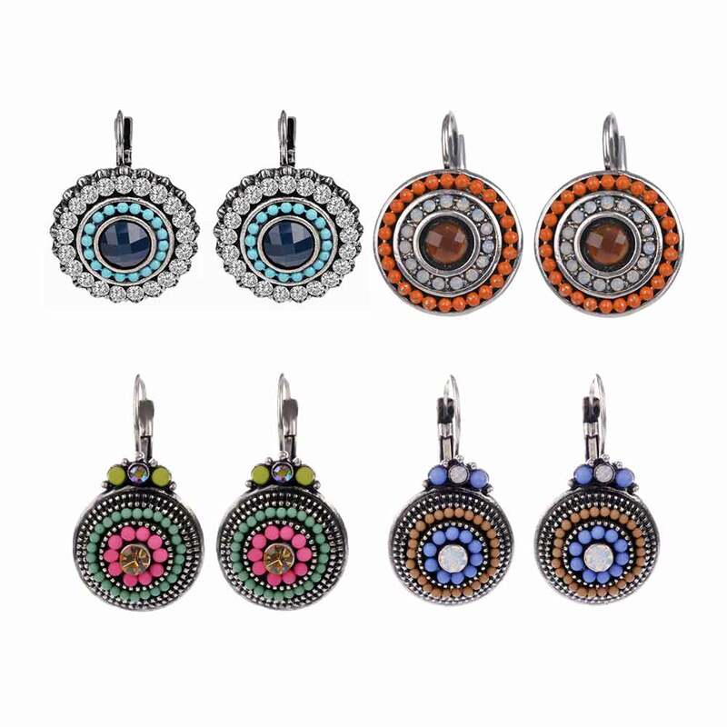 Shineland-Boho pequenos brincos esculpidos para mulheres, joias tibetanas, brincos boêmios trendy, moda vintage, 2023