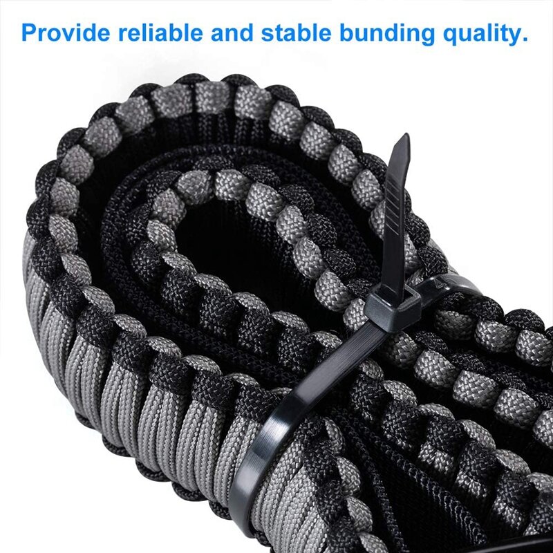 New Zip Ties 8 Inch Black Zip Ties 1000 Pack, Premium Nylon Wire Ties, UV Resistant Cable Ties, Self-Locking Plastic Ties