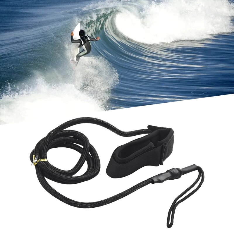 Durable New Rope Surfboard Leash Leash Black Professional Safetys Line Commonly Surf Leash Surfboard Paddle Leash