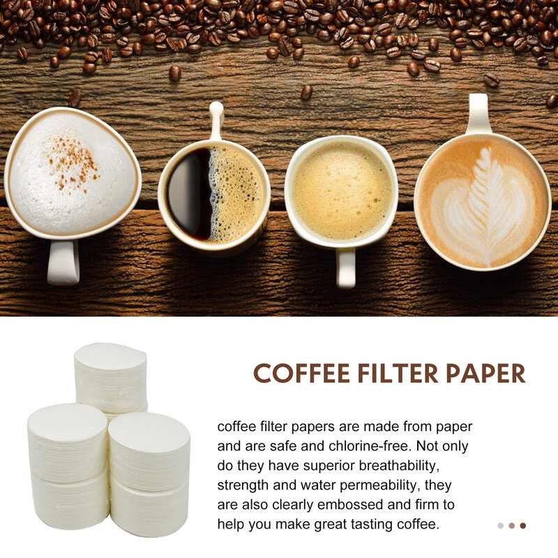 Papel de filtro de café de 350 piezas, Compatible con Aeropress, microfiltros de papel de 64mm