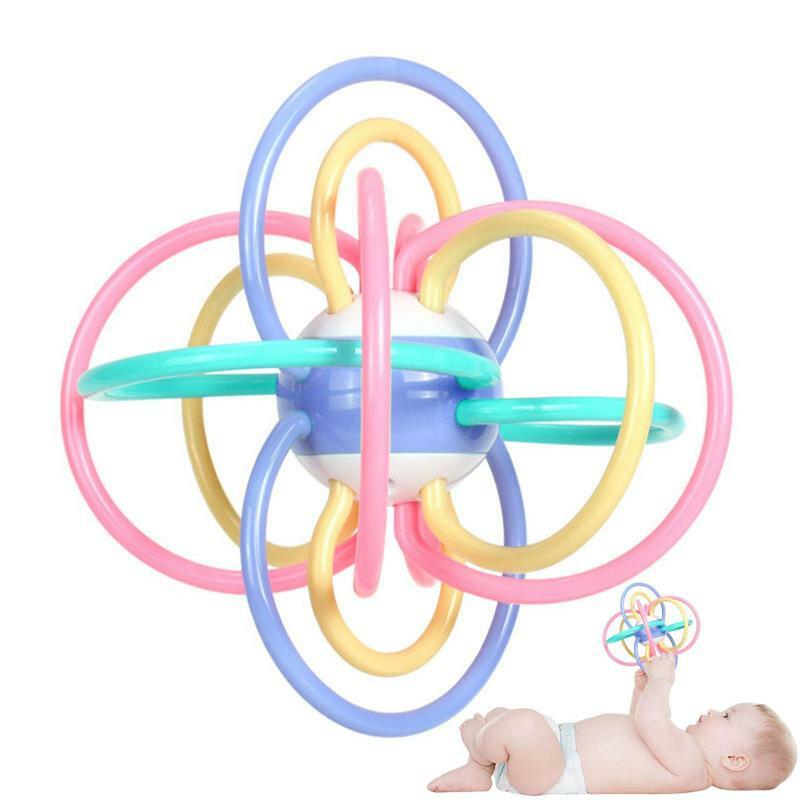 Baby Teether Toys Cute Baby Soft Rattle Shaker Rattle Baby Toys Chew Toys Teething Ball Rattle Teethers Toys Grasping Activities