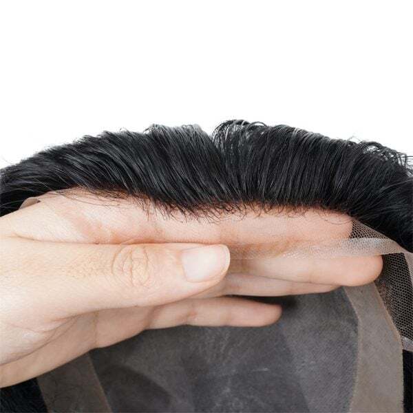 Male Hair Prosthesis Mono Top With 0.06 PU Natural Hairline Toupee Men Wig 100% Human Hair System Unit Male Wig Free Shipping