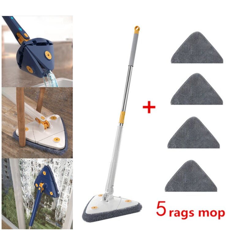 Wet And Dry Hand-Free Glass Lazy Mop Squeeze Wringing Dry Use Water Absorption -B