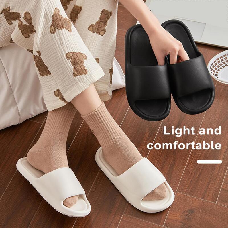 Chinelos de plataforma macia para mulheres, antiderrapante, dedo do pé aberto, resistente ao desgaste, leve, interior, sapatos ao ar livre, antiderrapante