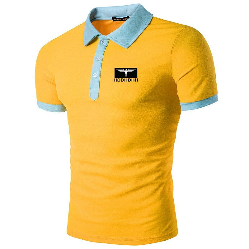 남성 슬림 피트 컬러 블로킹 옷깃 반팔 티셔츠 남성 아빠 착용 폴로 셔츠 여름