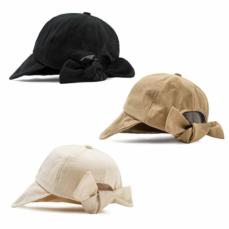 หมวกผ้าฝ้ายนิ่มปีกกว้างขนาดใหญ่สำหรับผู้หญิงหมวกชาวประมงหมวกกระบังแสงหมวกเบสบอลหมวกบังแดด Topi Bucket โบว์สำหรับฤดูใบไม้ผลิฤดูร้อน