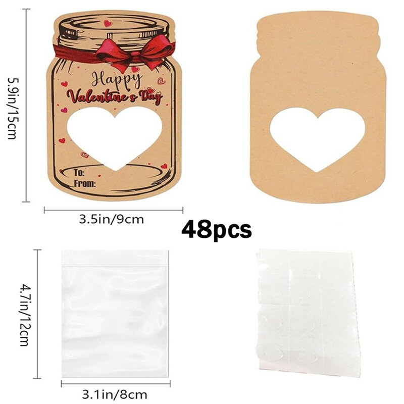48Pcs Valentines Day Gift Cards For Kids Valentines Classroom Exchange Fun Pack Durable