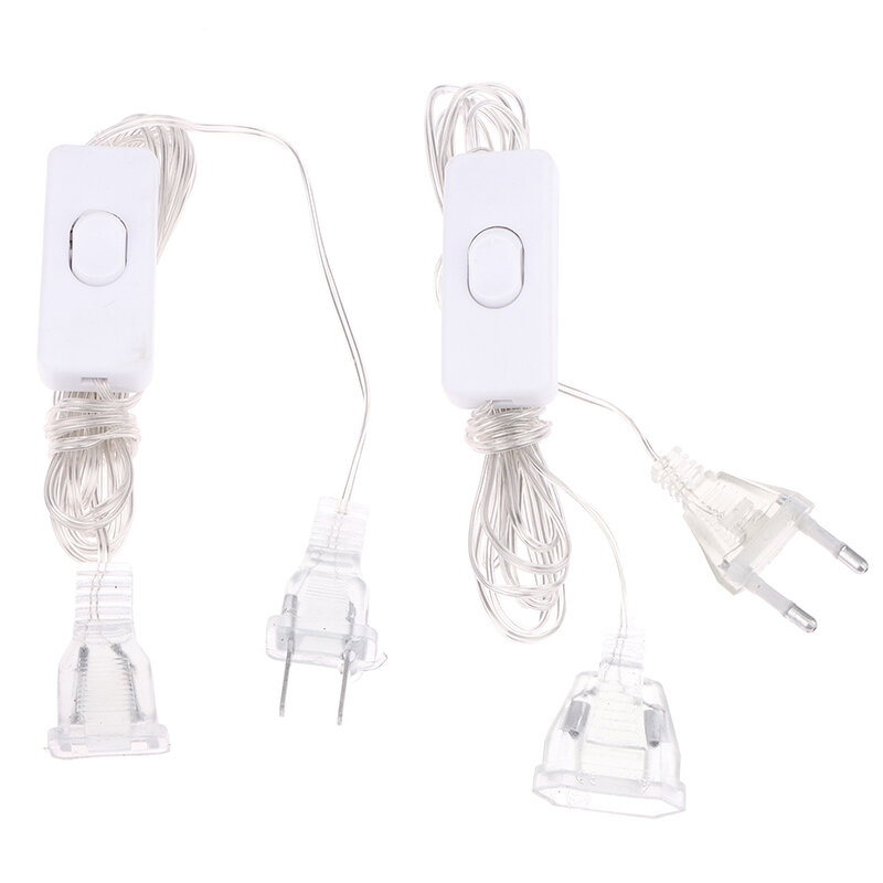1PC 3m Plug Extender Wire Extension Cable spina ue/usa per LED String Light Wedding Navidad Decor Led Garland luci natalizie fai da te