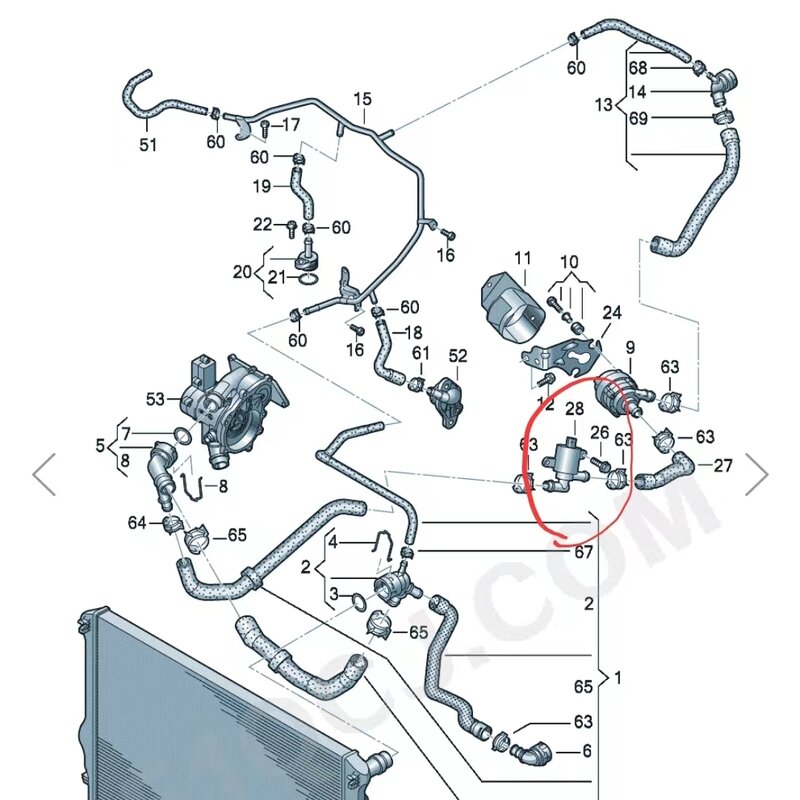 Válvula de Control de calentador de coche, solenoide para Audi A4, A5, A6, C7, A7, A8, Q5, Volkswagen Golf 7, Passat B8, 4H0121671D, 4H0121671B