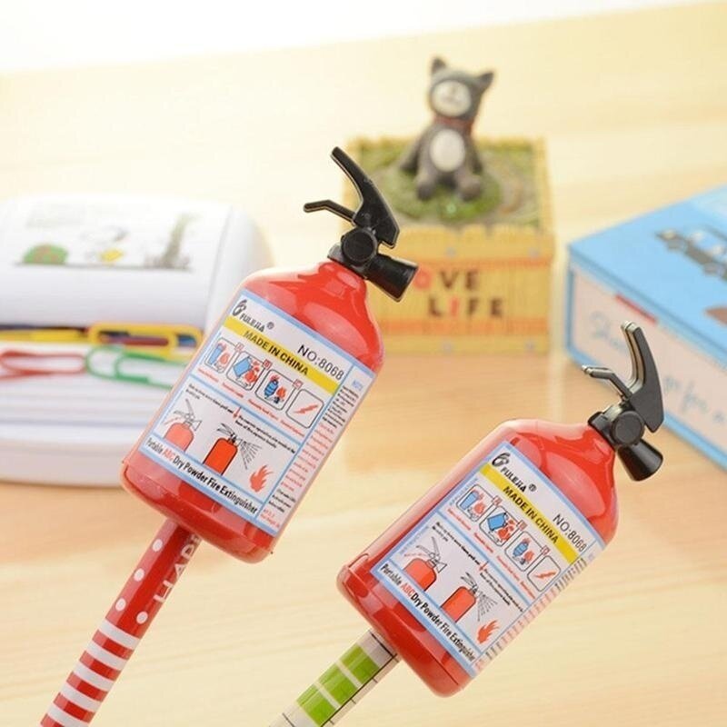 2 Pcs Fire Extinguisher Shape Creative Pencil Sharpener Student Stationery Kids Gifts Office School Supply nice things Novelty