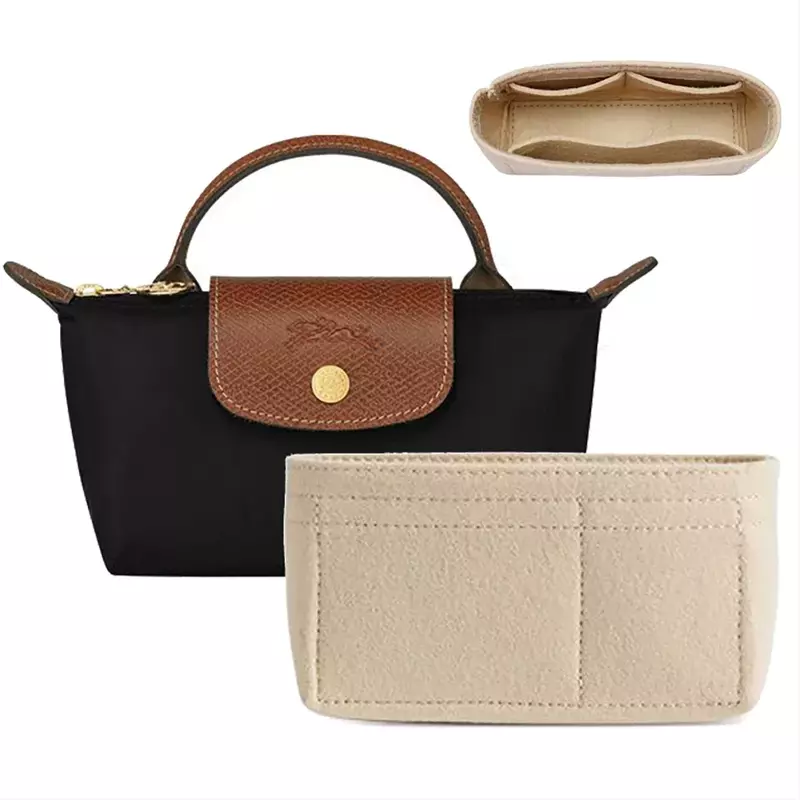 Новый органайзер для сумок Longchamp, фетровая мини-сумка, фетровая подкладка для кошелька
